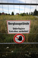 Absperrung am Erdrutschgelände